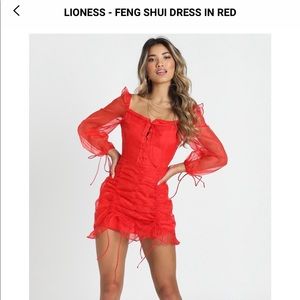 LIONESS - FENG SHUI RED MINI SHOWPO DRESS